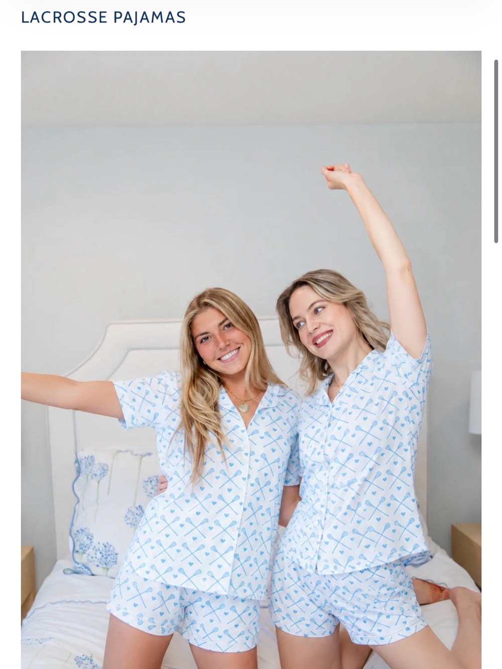 Chloe Humphrey X STS Lax Pajamas Women’s Short Pajama Set in Light Blue Print